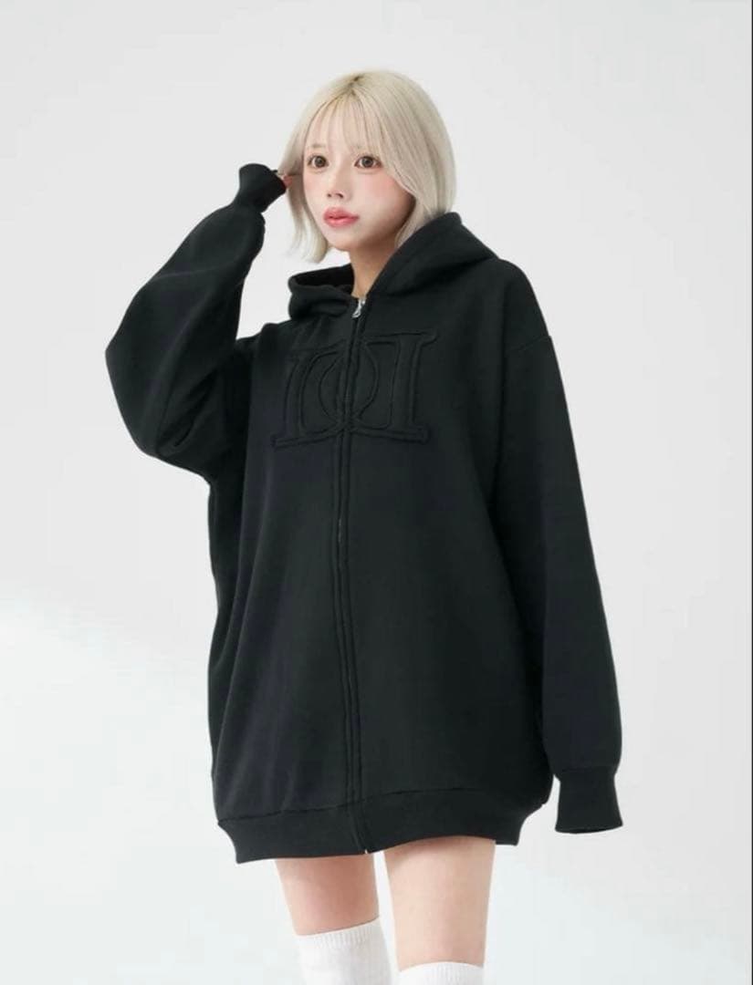 Darich アップリケDDロゴパーカー　BLK