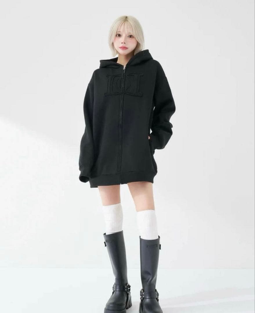 Darich アップリケDDロゴパーカー　BLK