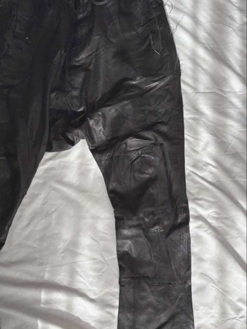 Tuesdaynightbandpracticeレザーサルエルパンツ 黒