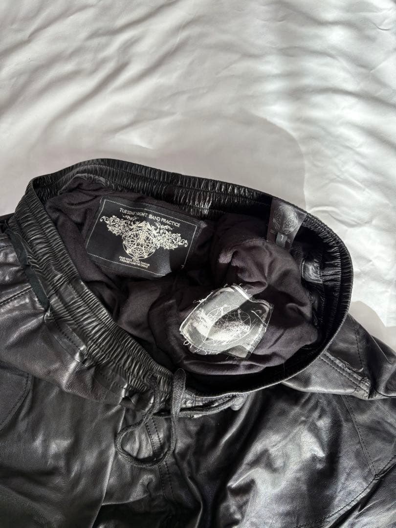 Tuesdaynightbandpracticeレザーサルエルパンツ 黒