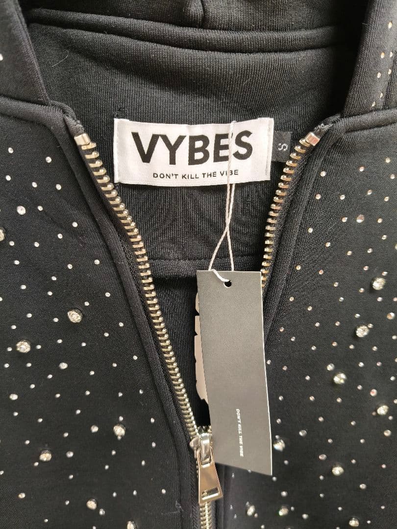VYBES スパンコール ブラック パーカー