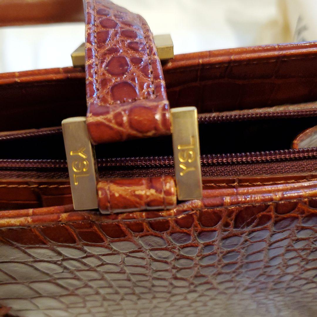 艶々Yves Saint Laurentブラウンビジネスバッグ☆イヴサンローラン