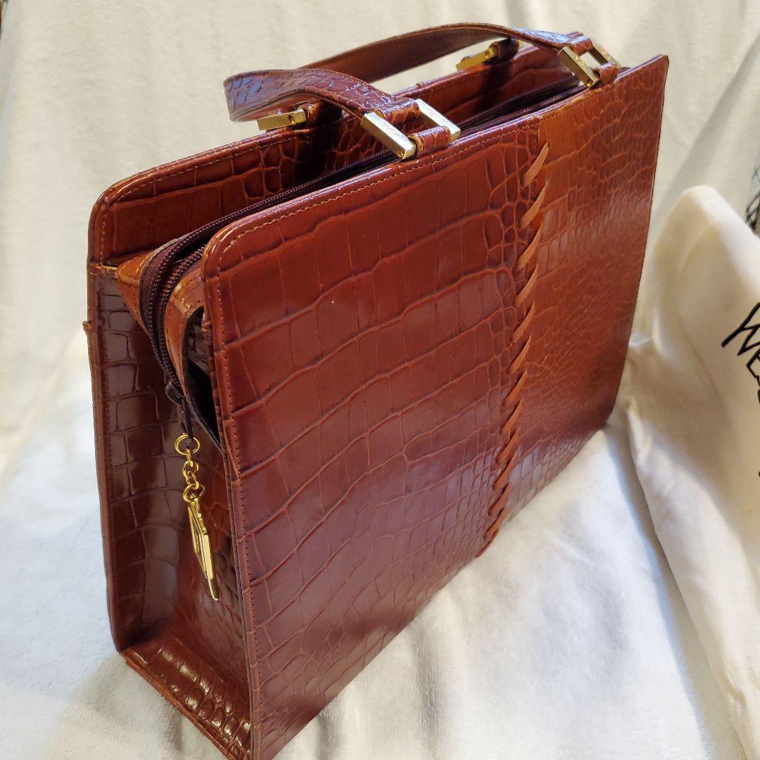 艶々Yves Saint Laurentブラウンビジネスバッグ☆イヴサンローラン