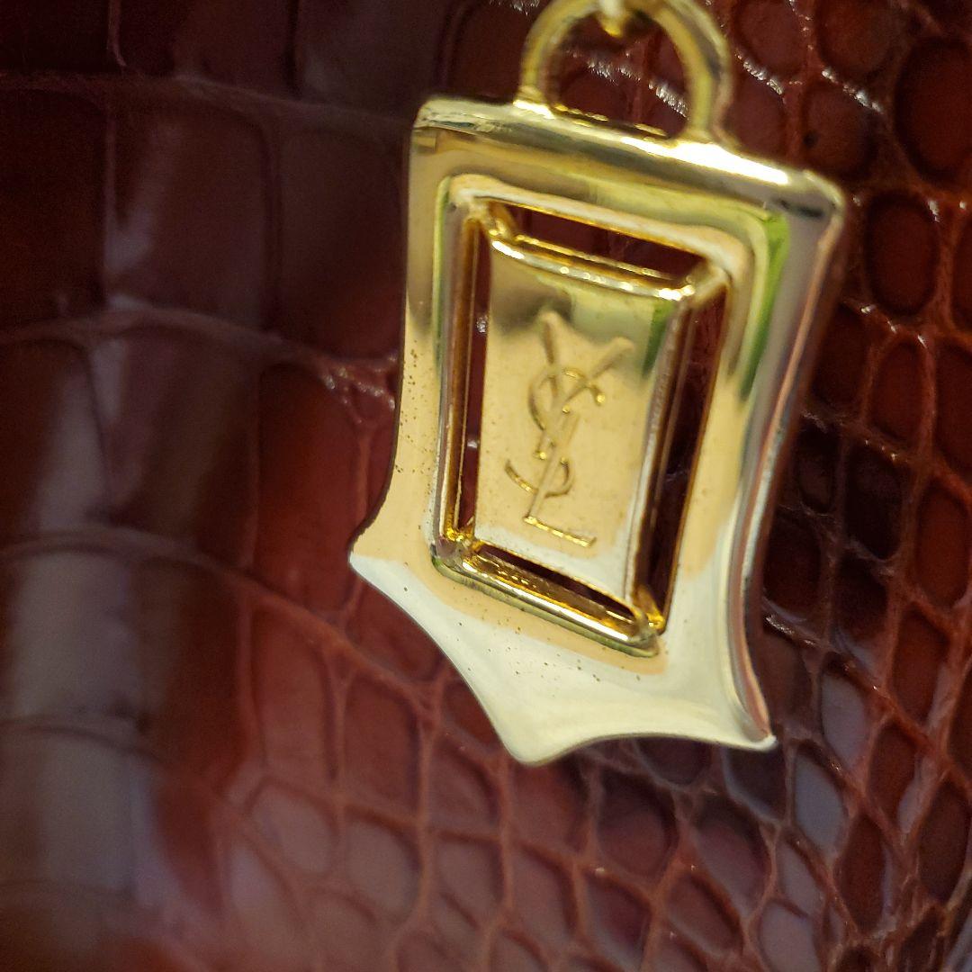 艶々Yves Saint Laurentブラウンビジネスバッグ☆イヴサンローラン