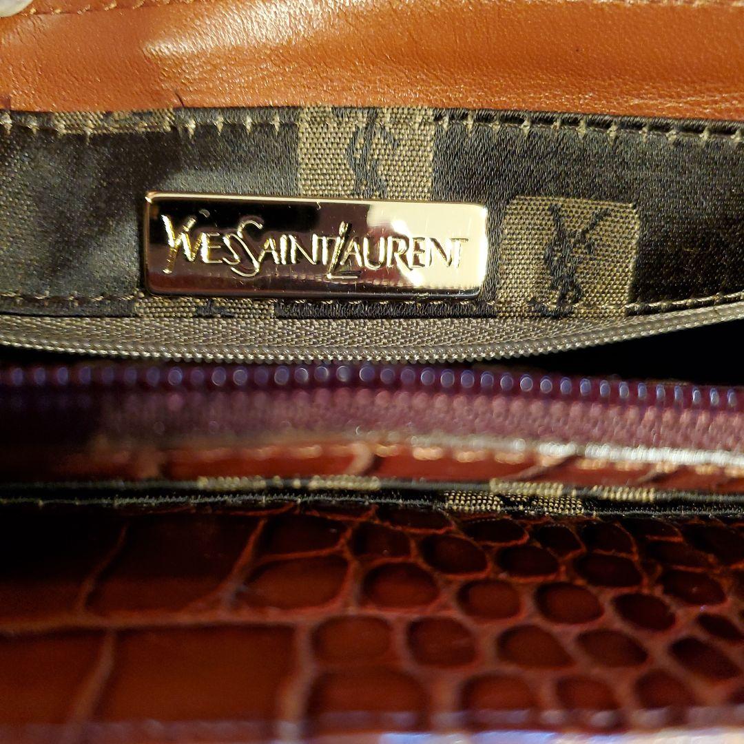 艶々Yves Saint Laurentブラウンビジネスバッグ☆イヴサンローラン