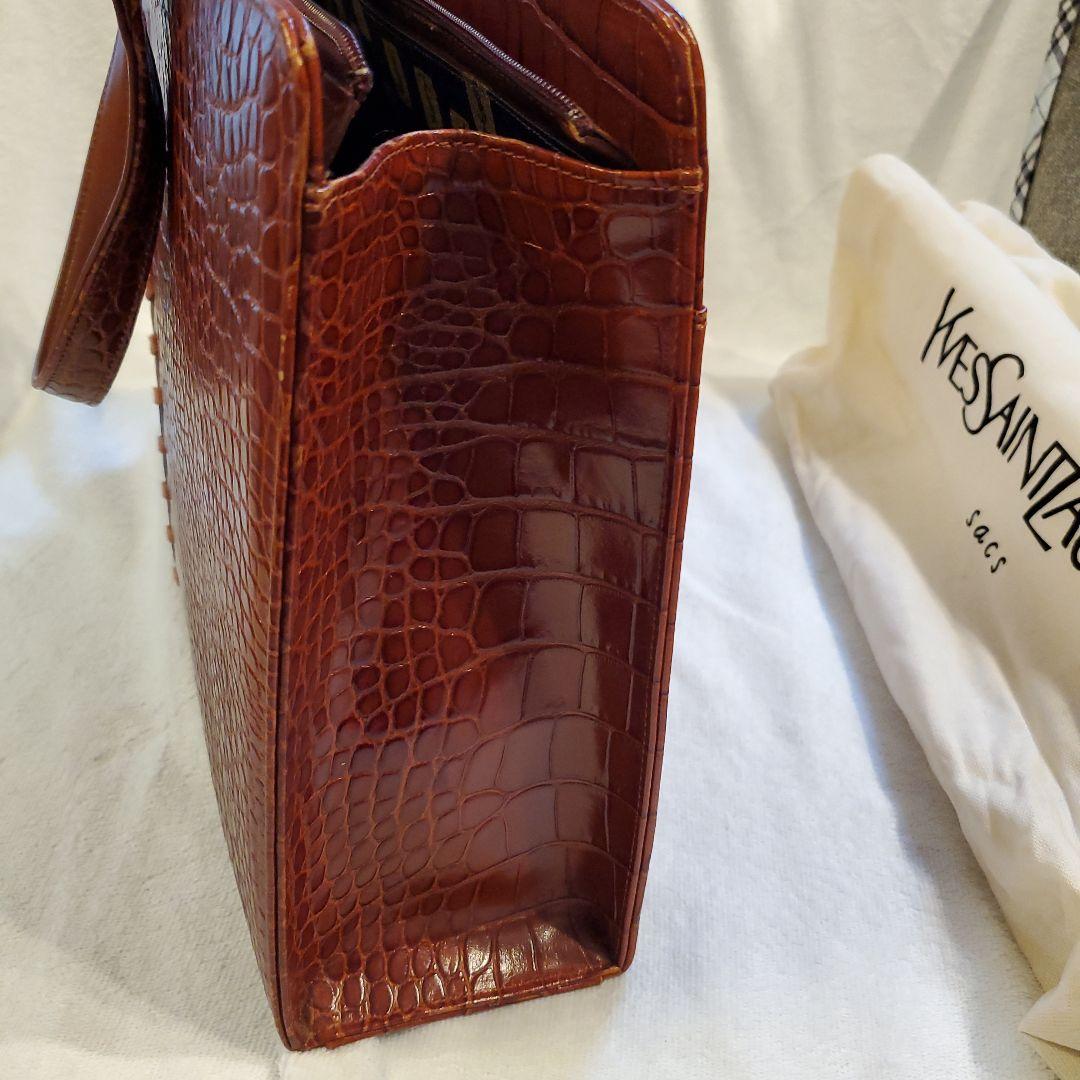 艶々Yves Saint Laurentブラウンビジネスバッグ☆イヴサンローラン