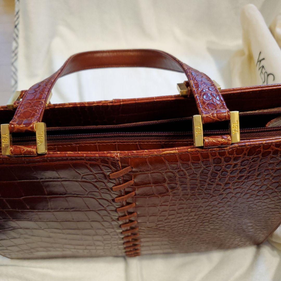 艶々Yves Saint Laurentブラウンビジネスバッグ☆イヴサンローラン