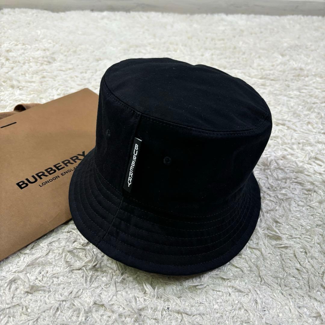 タグ付き新品　バーバリーロンドン イングランド　コットン　バケットハット　M 黒