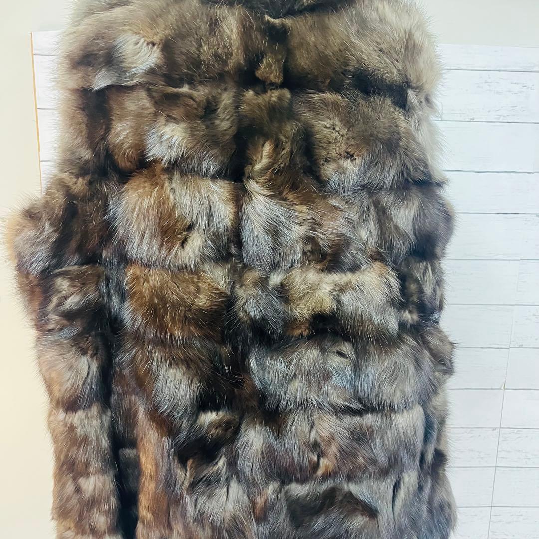 KF15【大特価】VIOLETA ロシアンセーブルベスト ブラウン