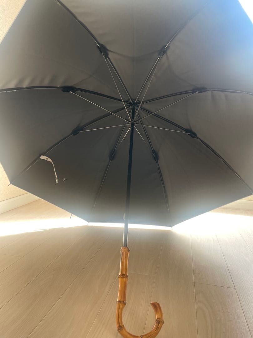 サンバリア100 長傘 Mサイズ 55cm グレー 竹手元 日傘 サンバリア