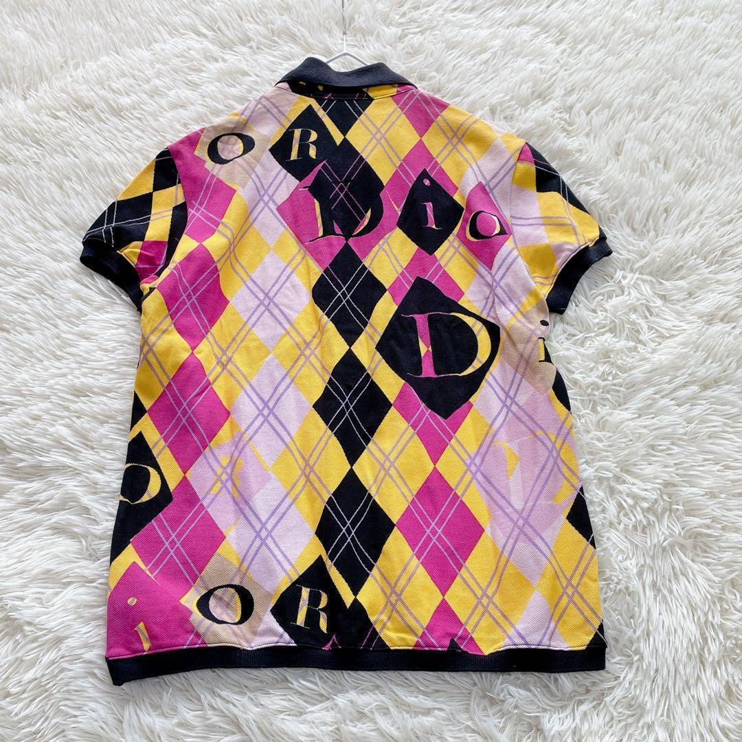 【激レア】Christian Dior　半袖ポロシャツ　ガリアーノ期　総柄　L