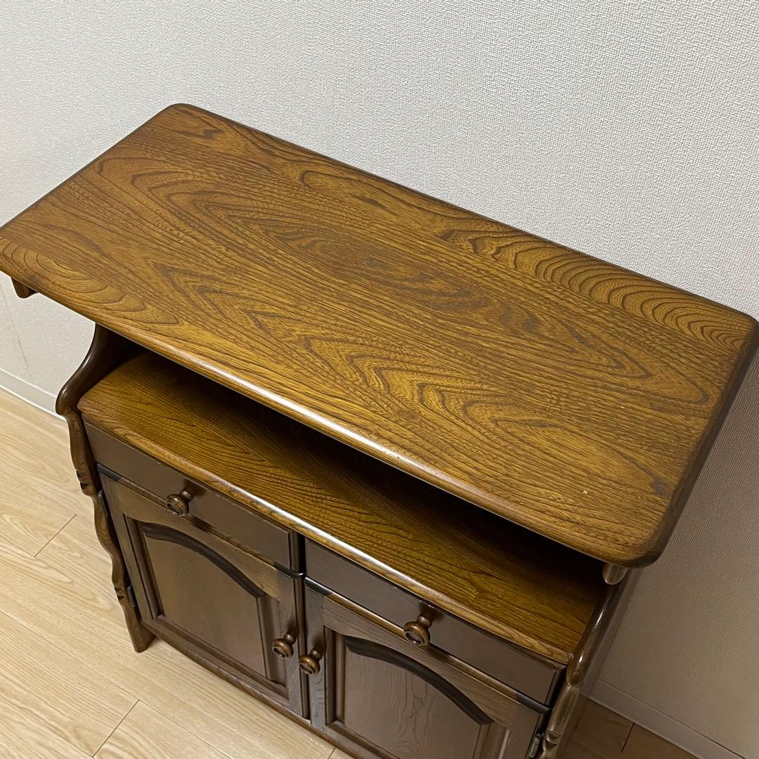 美品 Karimoku カリモク 木製 電話台 キャビネット飾り棚