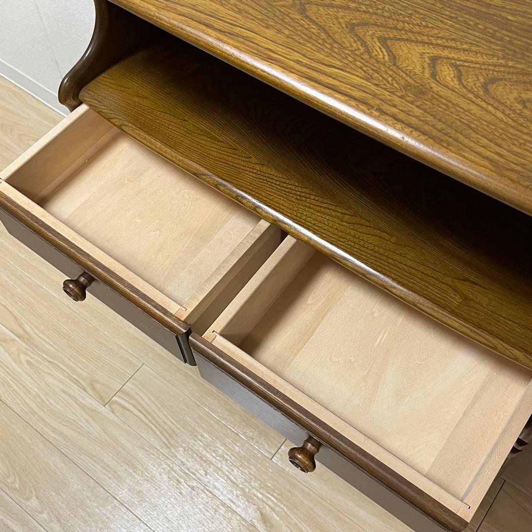 美品 Karimoku カリモク 木製 電話台 キャビネット飾り棚