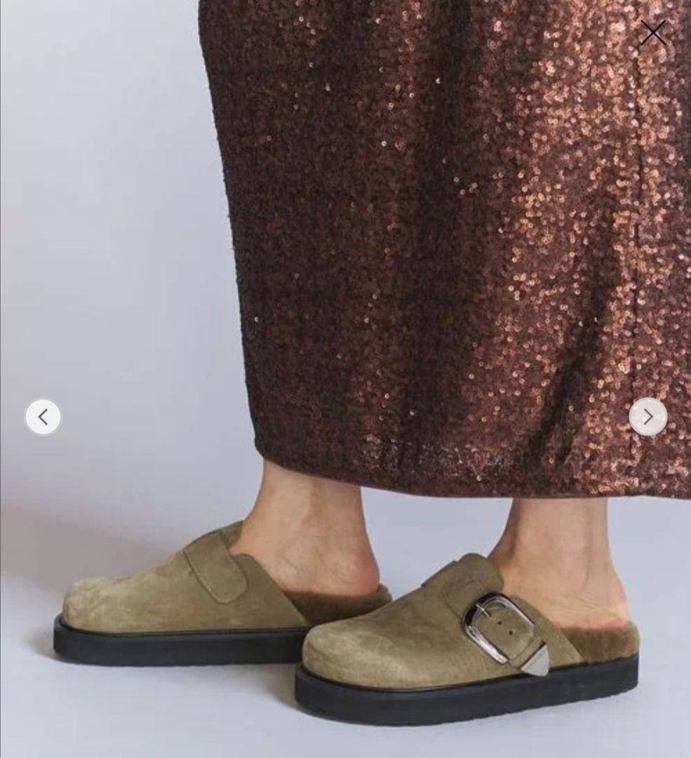 ゆう【MOHI…】スエードビッグベルトボストンサンダル