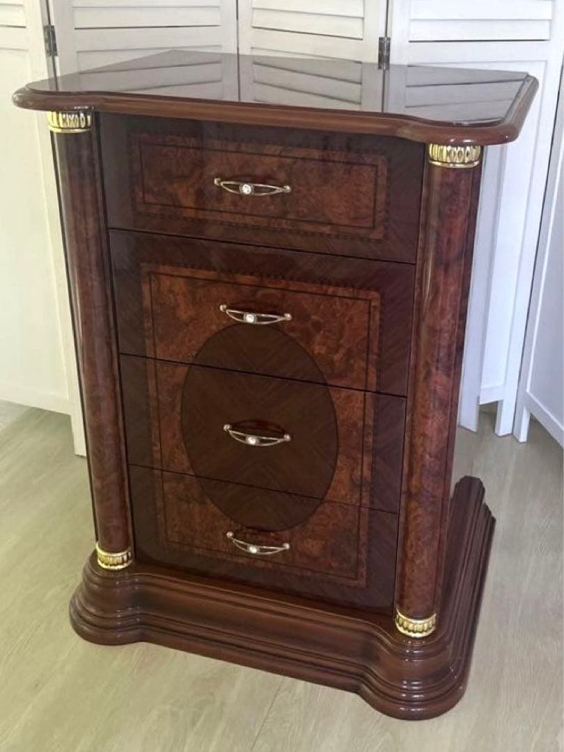 サルタレッリ フローレンス スモール 4段チェスト ウォールナット色