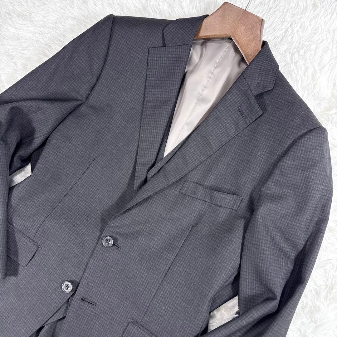 パーフェクトスーツファクトリー スリーピーススーツ ブラウン AB6 大きい