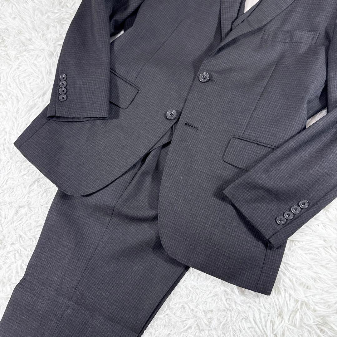 パーフェクトスーツファクトリー スリーピーススーツ ブラウン AB6 大きい