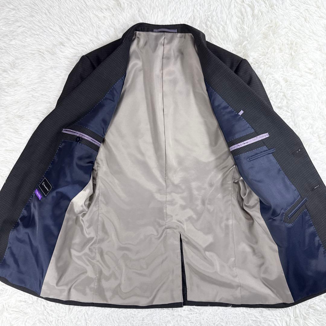 パーフェクトスーツファクトリー スリーピーススーツ ブラウン AB6 大きい