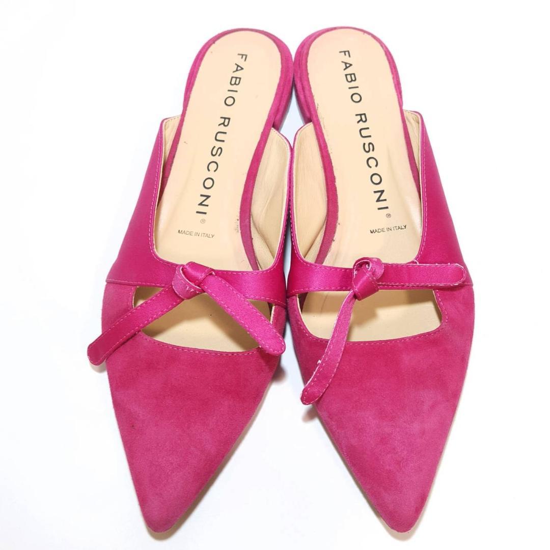 ファビオルスコーニ　リボンフラット　ミュール