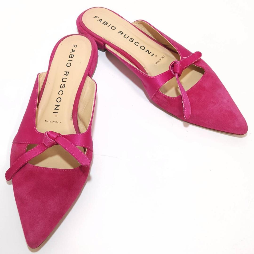 ファビオルスコーニ　リボンフラット　ミュール