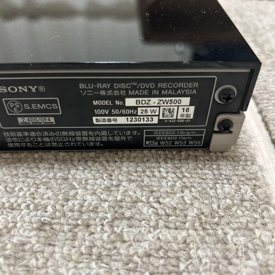 SONY ブルーレイレコーダー　BDZ-ZW500