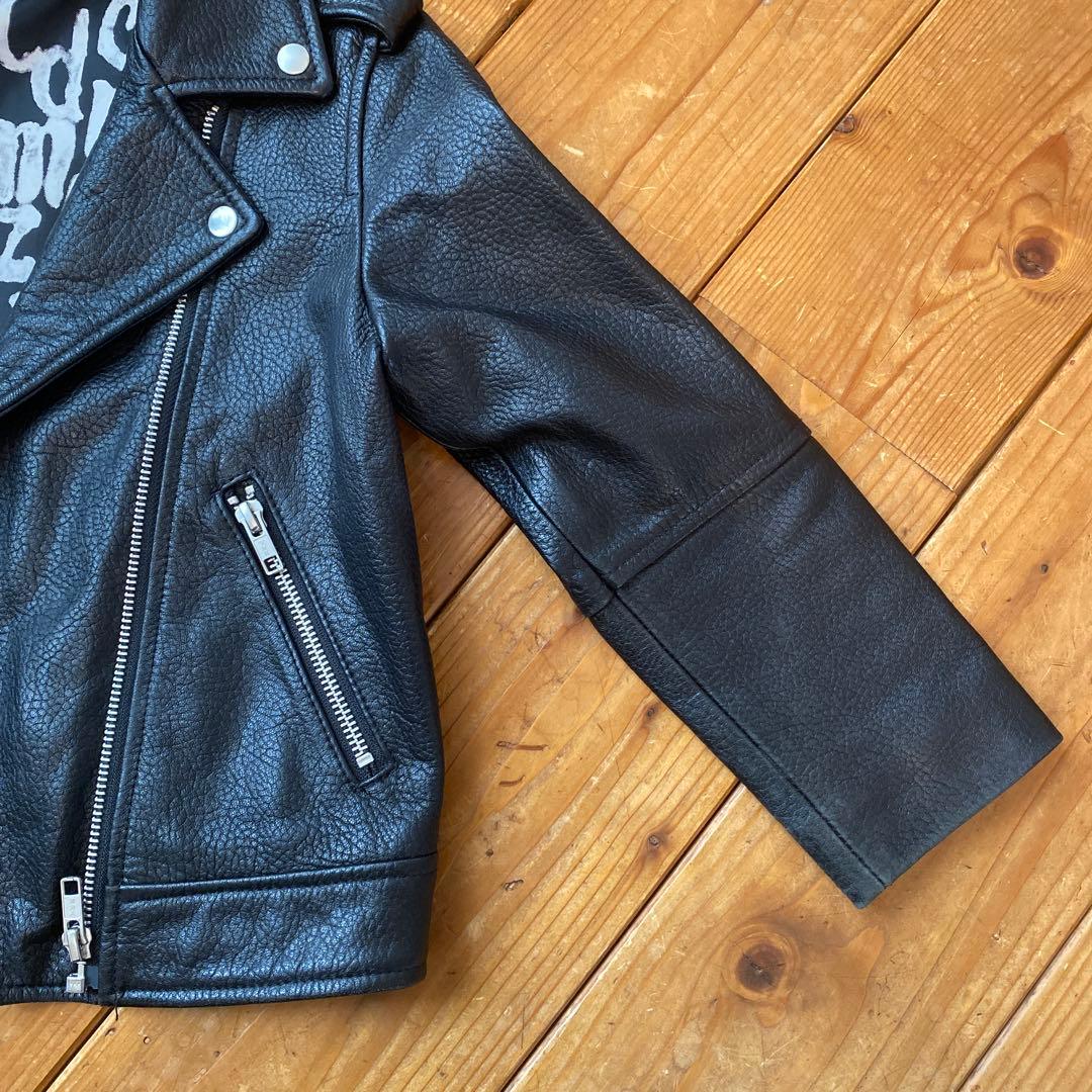 バーニー様 ライダースジャケット レザー ブラック　120cm