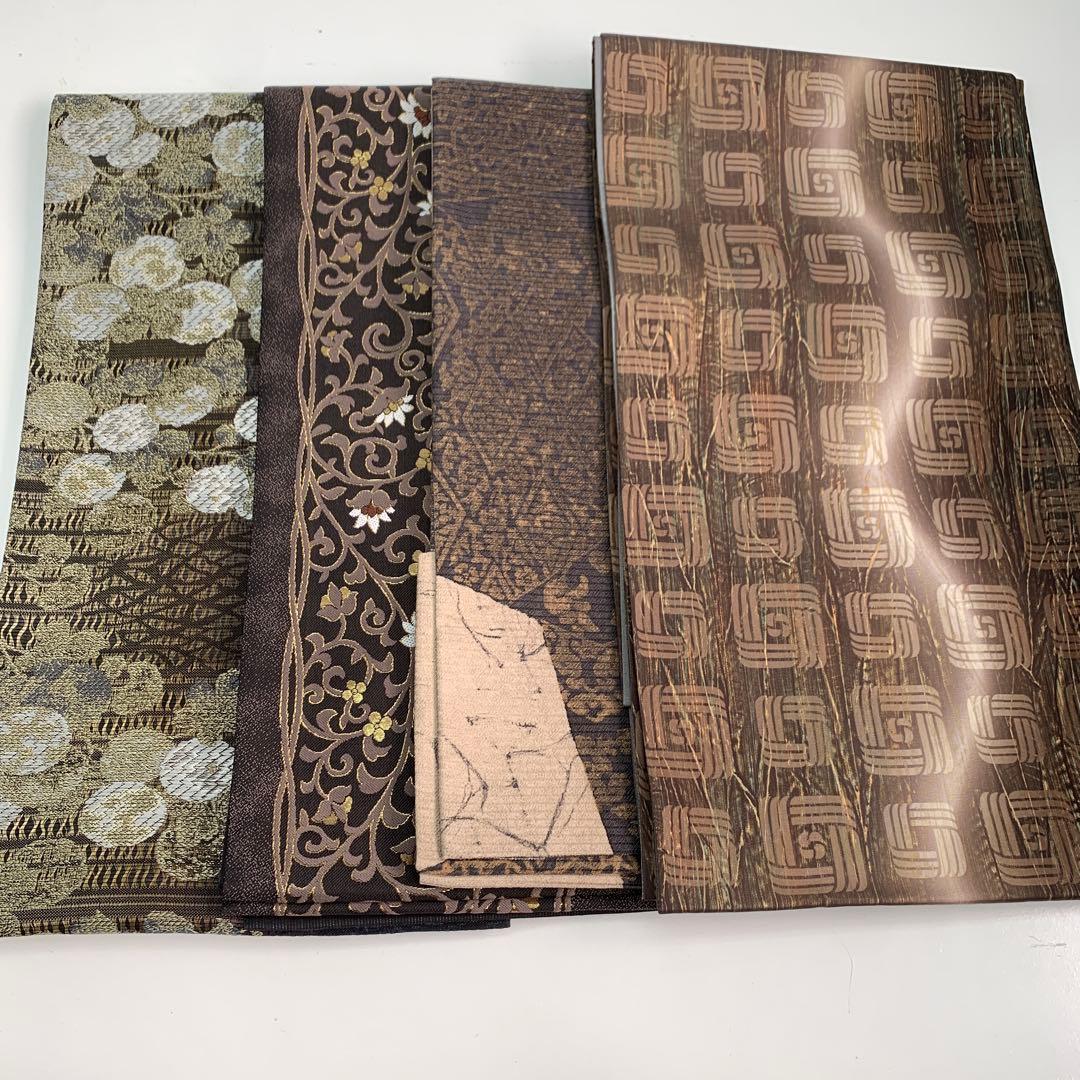 正絹 袋帯まとめ 六通 全通 花模様 着物