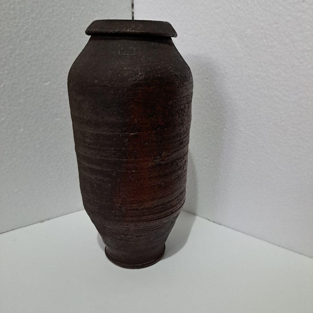 初代　木津宗詮作　古南蛮壺　拝領品　共箱　珍品壺