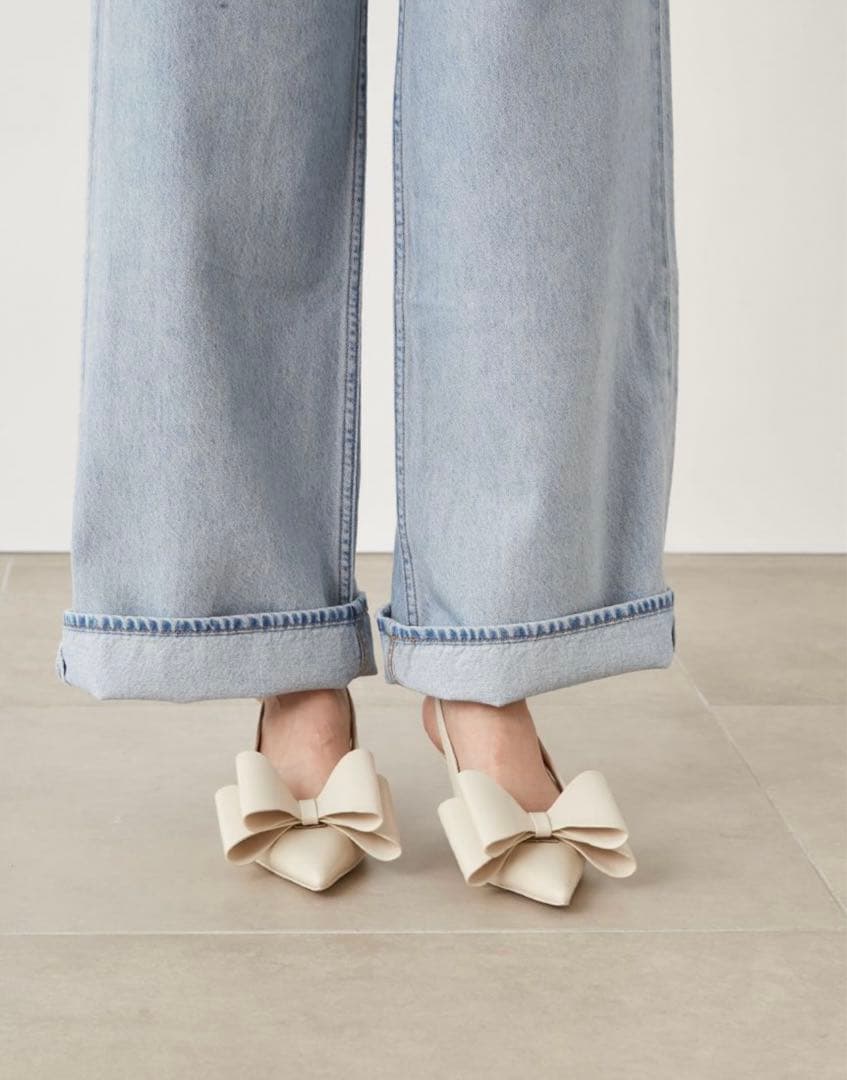 スナイデル　snidel ミュール　リボンモチーフサンダル