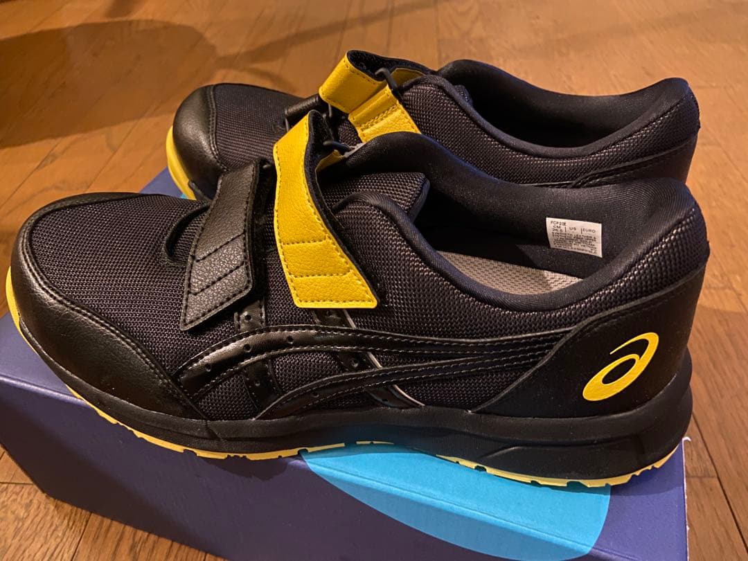 asics 安全靴 黒/黄色 ベルクロ