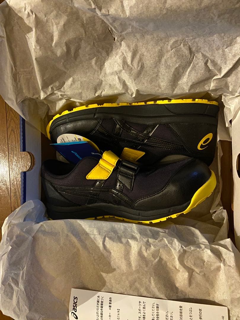 asics 安全靴 黒/黄色 ベルクロ