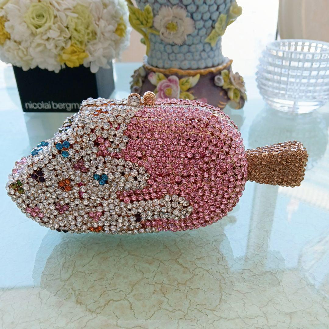 アイスクリーム型　ビジュー　ストーン　クラッチバッグ　パーティー　カクテル