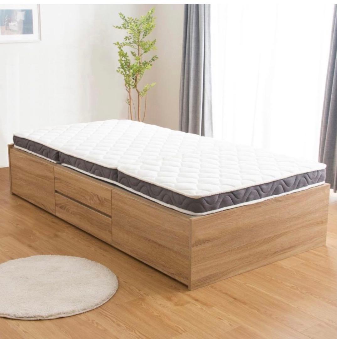 ひか⭐︎美品ニトリベッド シングルヘッドレスチェストベッドフレーム