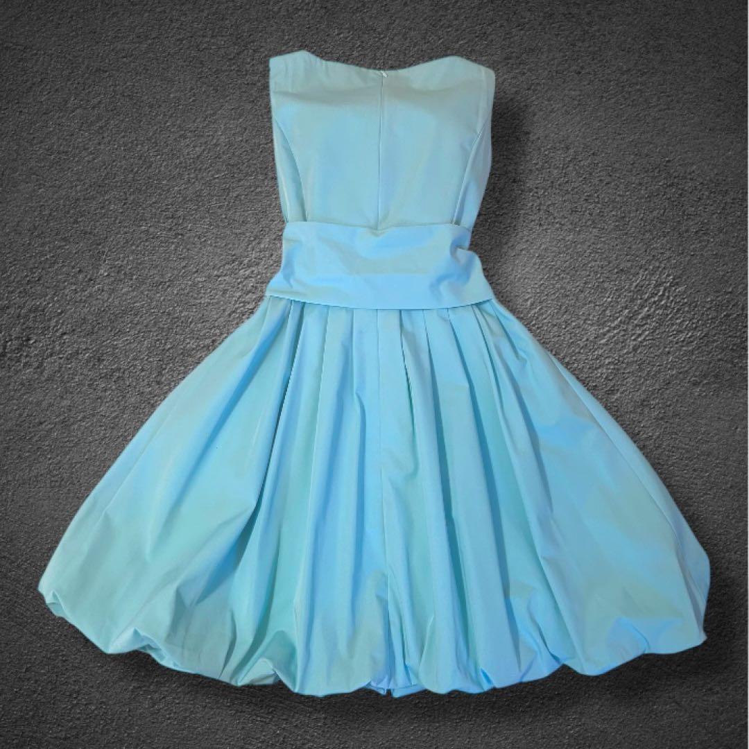 M'S GRACY 水色 バルーンワンピース　エムズグレーシー　ブルー　ドレス