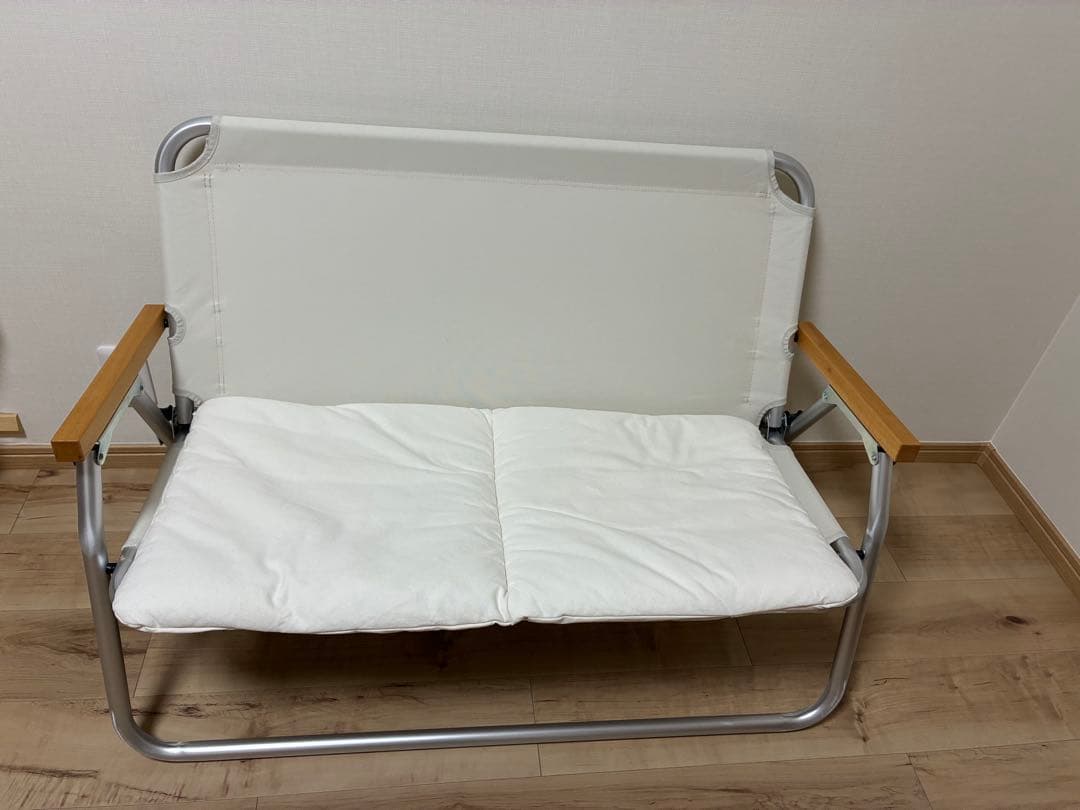 無印良品　アルミ　折りたたみ二人掛け　チェア