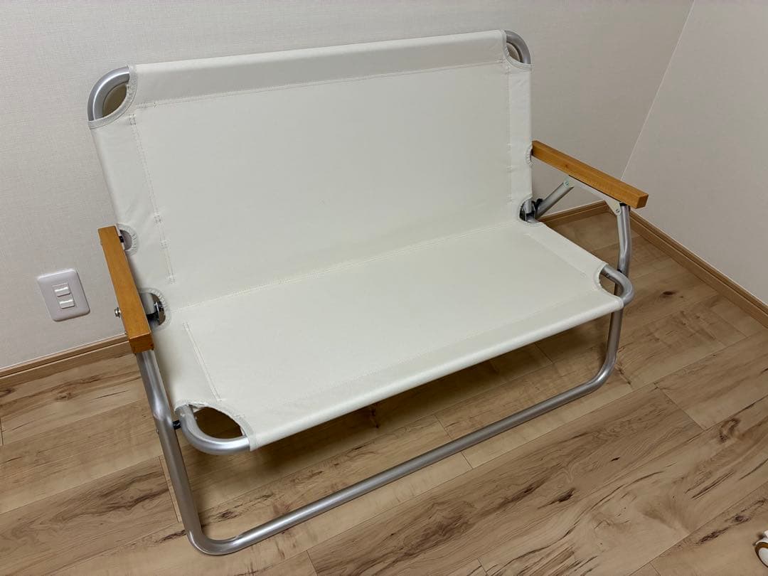 無印良品　アルミ　折りたたみ二人掛け　チェア