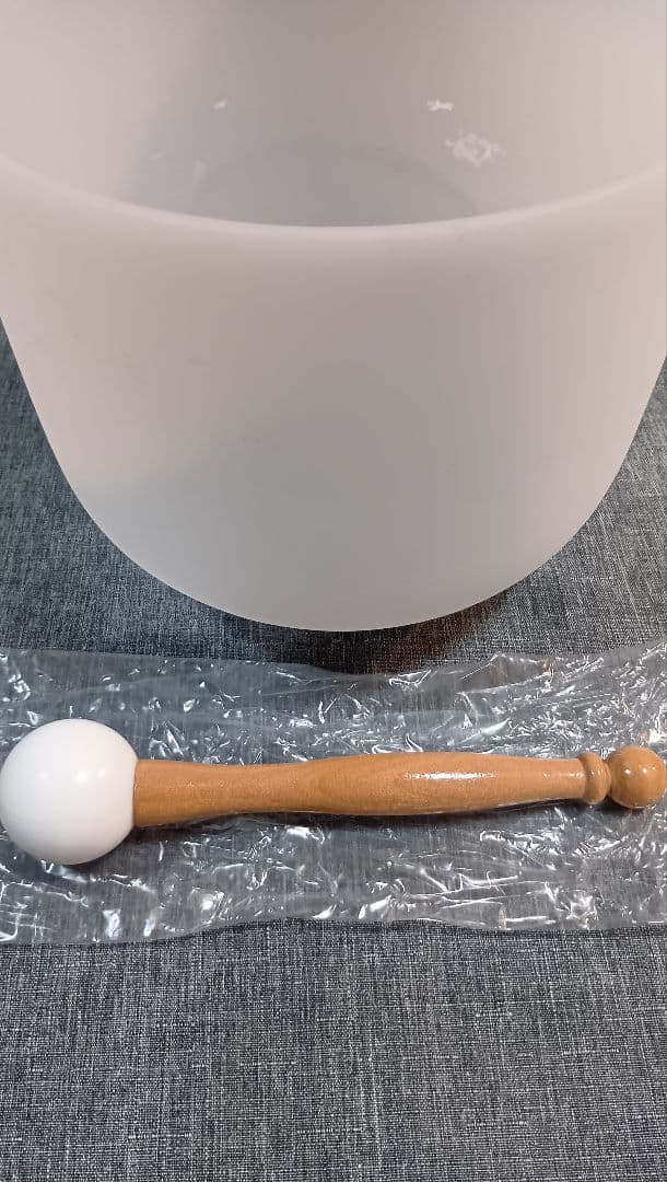 新品 クリスタルシンギングボウル 8インチ 直径20cm マレット 瞑想 ヨガ