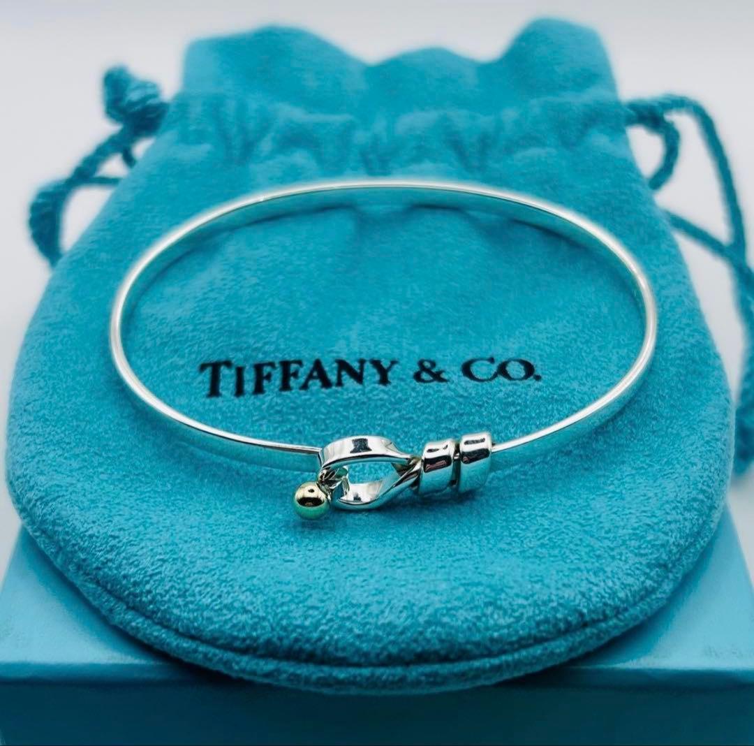 【極美品】ティファニー バングル フックアイ コンビ 925 750