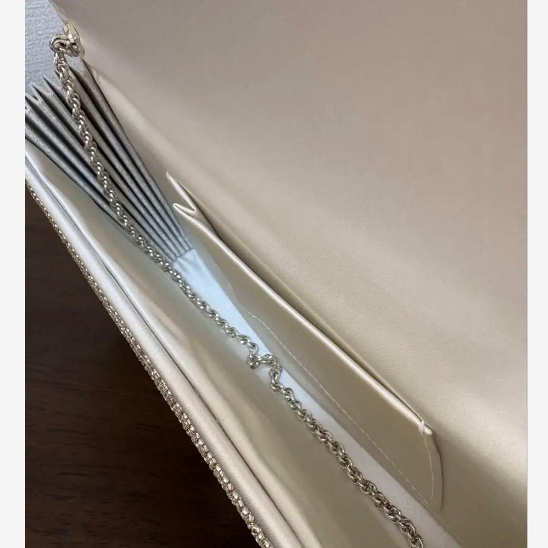 【パーティビーズ刺繍バック】　　 シルバーカラー