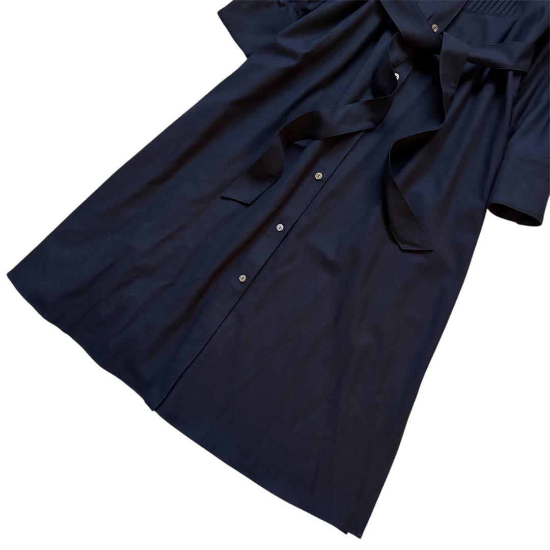 23区 CLASSY. 洗えるウールストレッチツイル ピンタック ワンピース