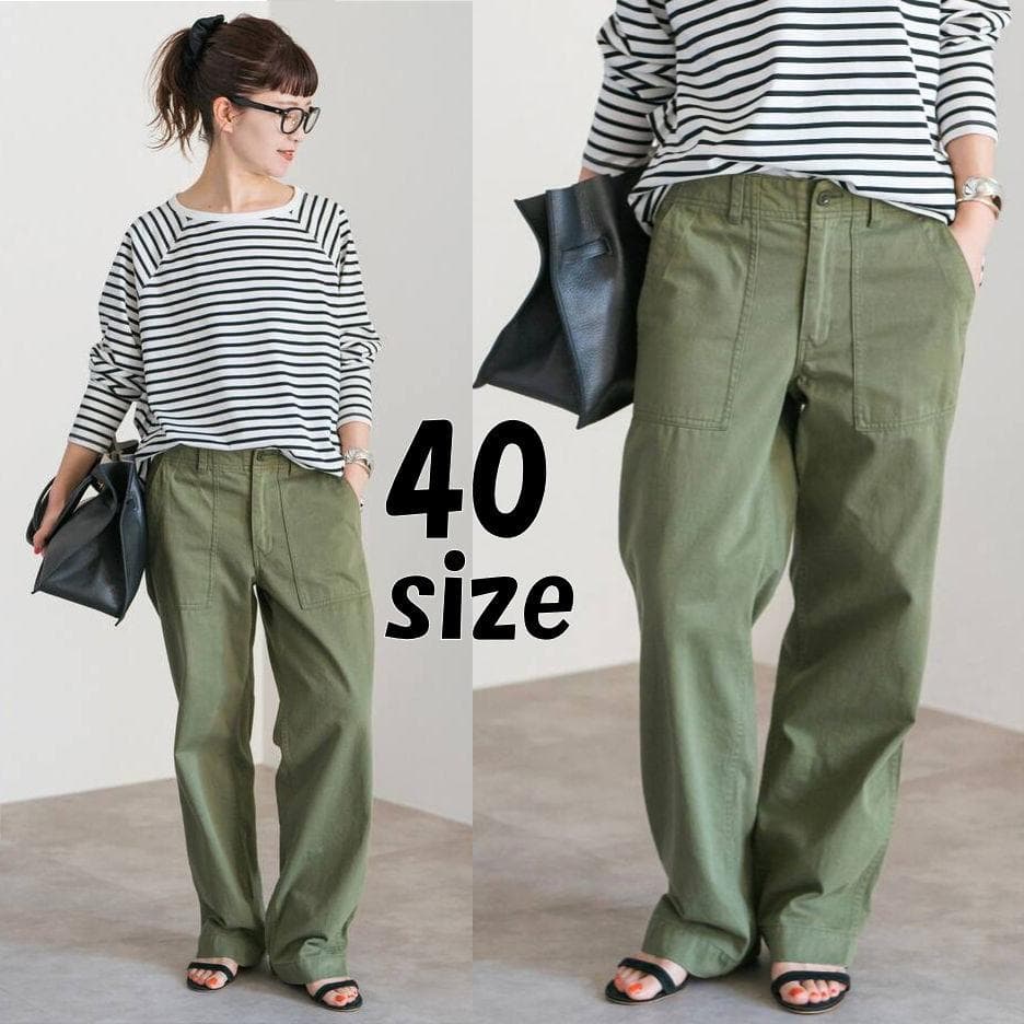 新品 Spick and Span ルーズベイカーパンツ＊カーキ＊40