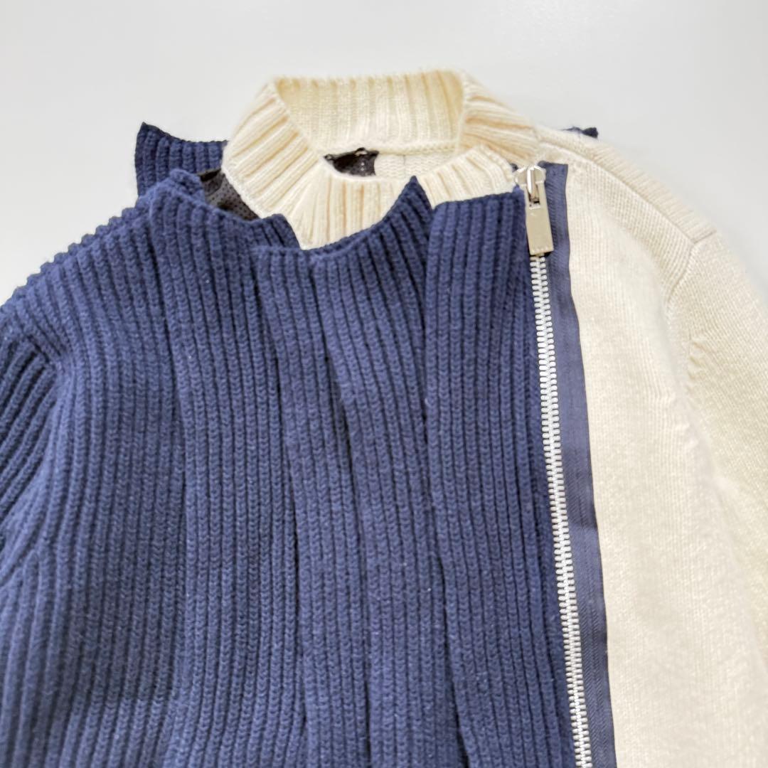 希少✨sacai 21aw Wool Kint Zip up Blouson