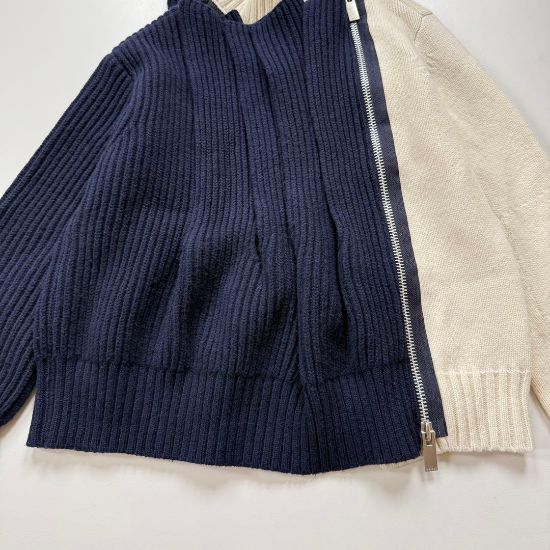 希少✨sacai 21aw Wool Kint Zip up Blouson