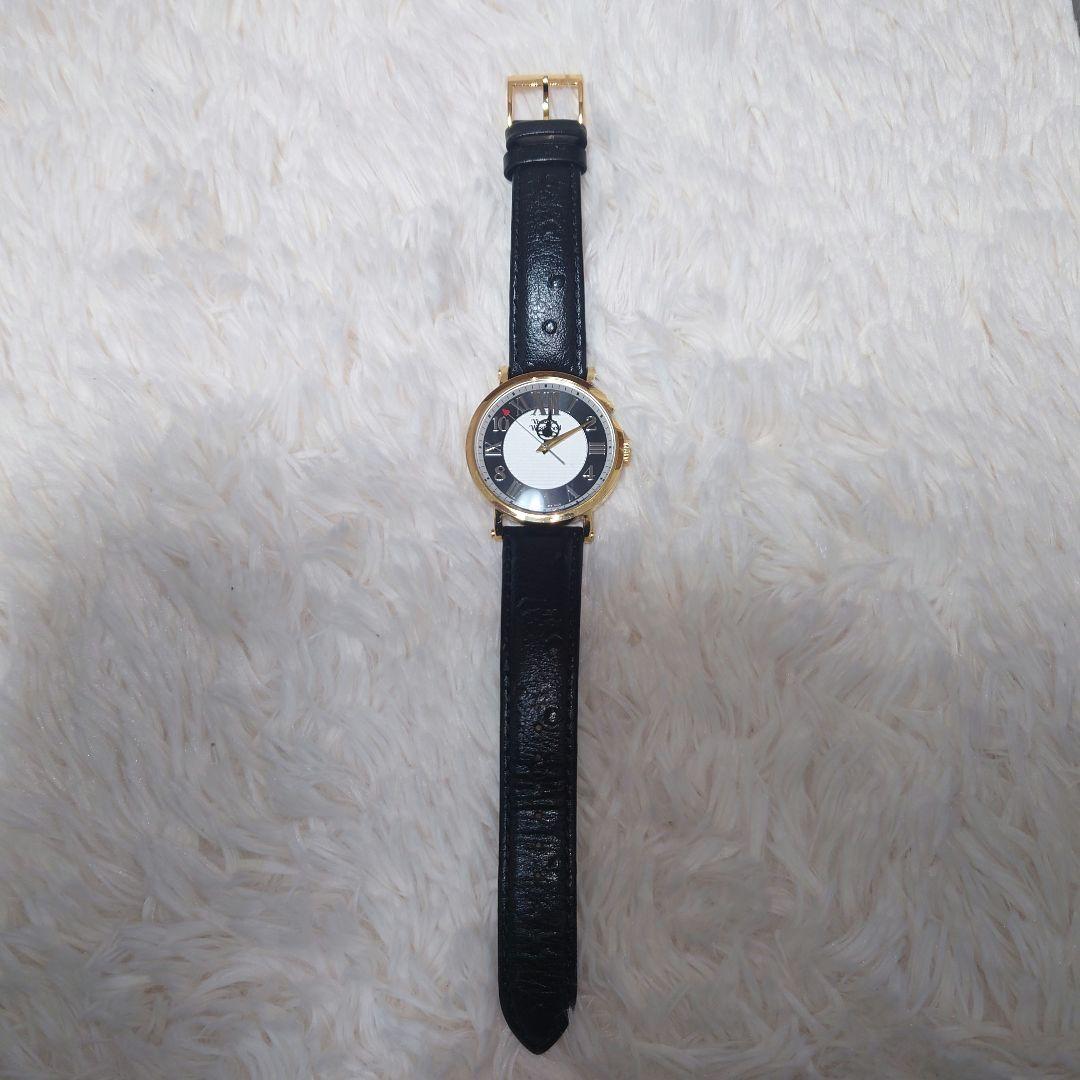 Vivienne Westwood 黒レザー腕時計 オーブ