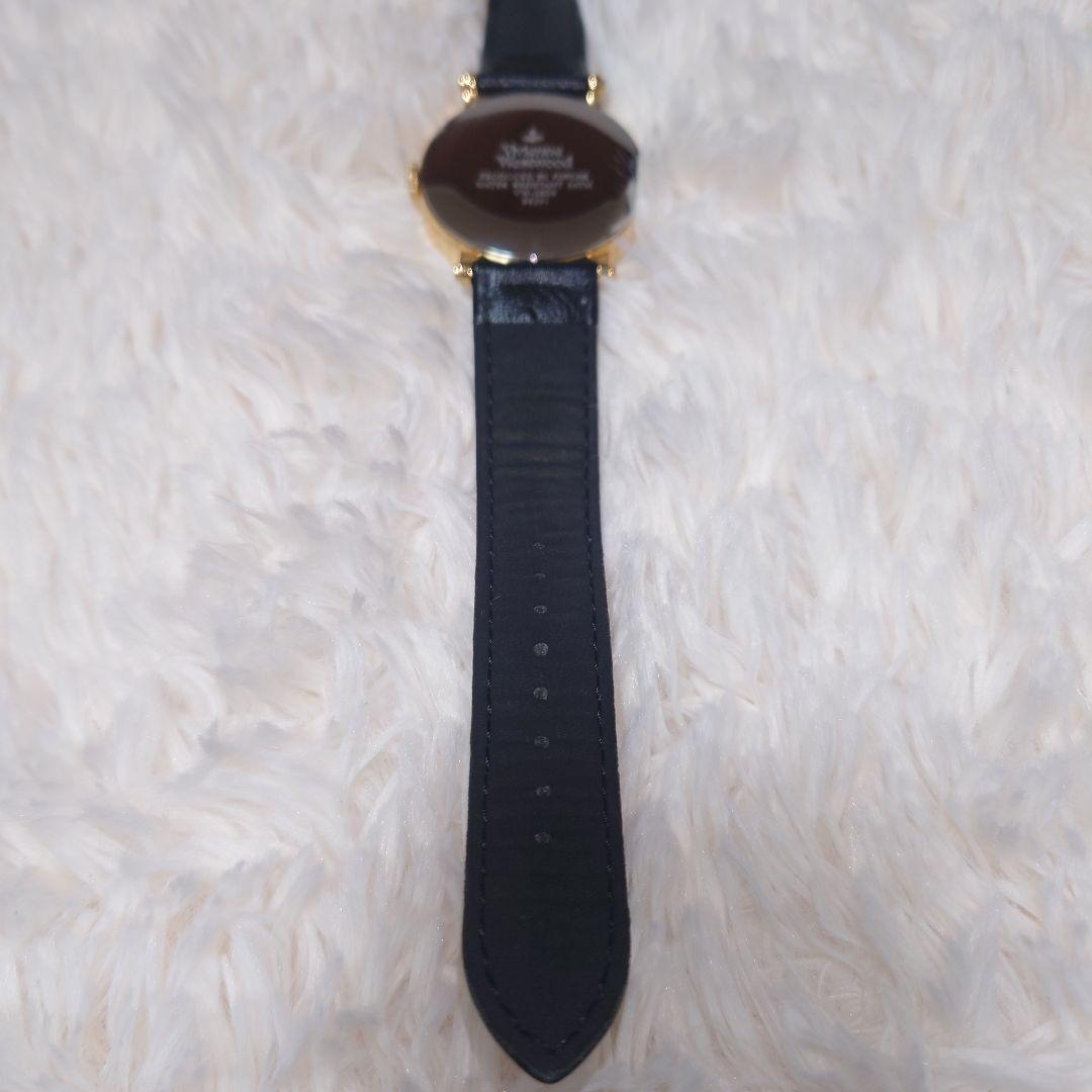 Vivienne Westwood 黒レザー腕時計 オーブ