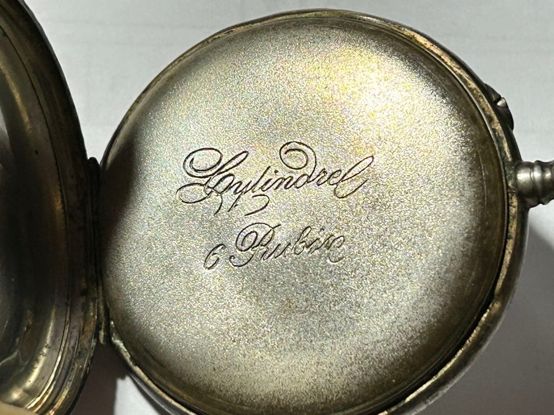 100年前銀製スイスCylindre懐中時計