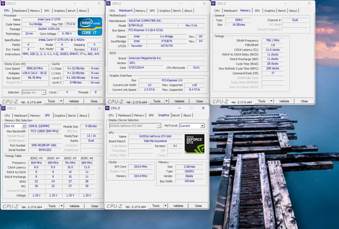 ⑥Windows11 SSD128GB I7 3770 16GB GTX660