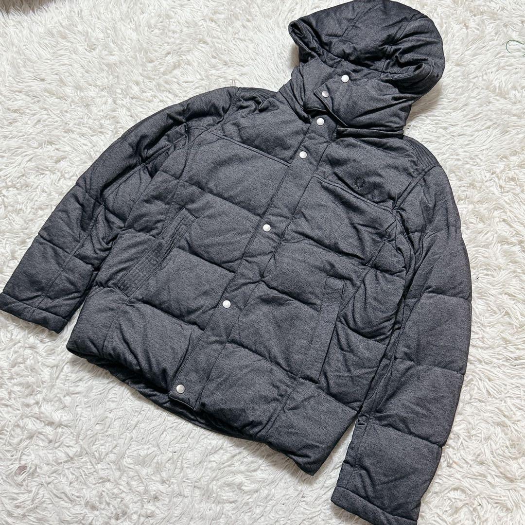 【c6808】FRED PERRY ダウンジャケット グレー