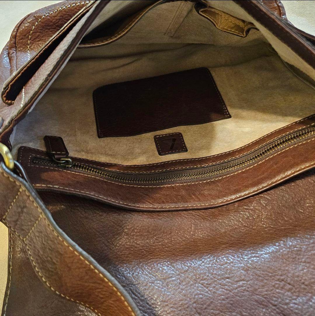 ☆美品☆ 土屋鞄 トーンオイルヌメ メッセンジャーバッグ ダークブラウン