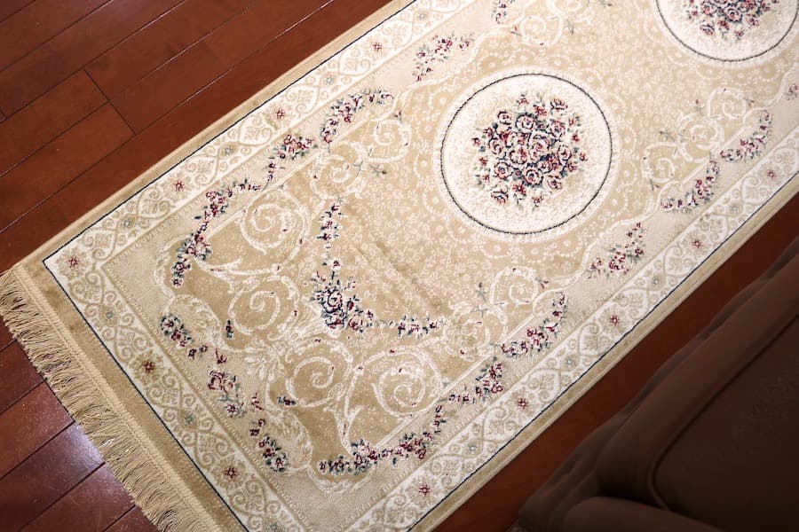 ペルシャ柄絨毯 67×240 新品カーペット 玄関マット ゴールド金運アップ！？